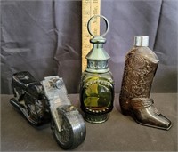 Vtg Avon Bottles - Motorcycle/Boot/Latern