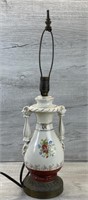 VINTAGE 1930'S? CERAMIC & BRASS TABLE LAMP