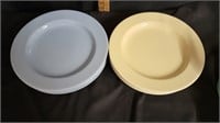 Lot of 8 Lgt Blue/Lgt Yellow Dinner Plates
