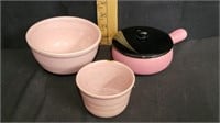 Vtg Pink Pottery Bowls/USA Lefton