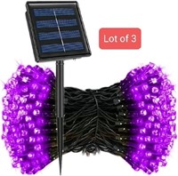Lot of 3 - Solar Fairy Lights, 100 LED String Ligh