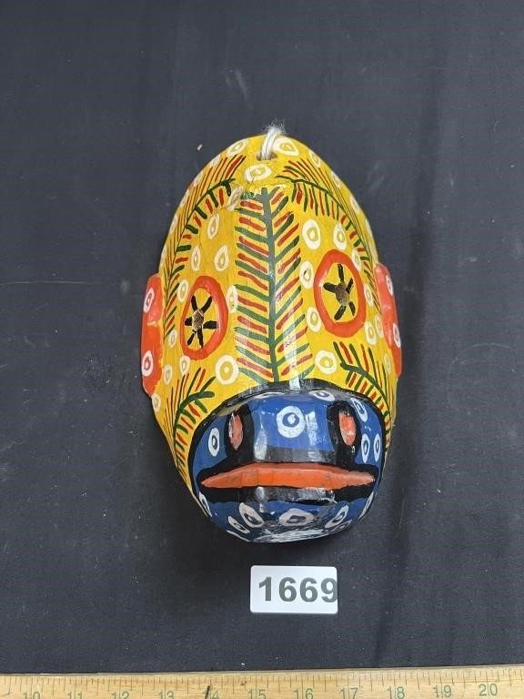 Hand Carved & Painted Tribal Mask