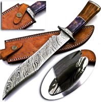 BK-3050 Handmade Damascus Steel Blade and Pommel 1