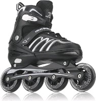 Huatinent Unisex Adjustable Inline Skates, Black,