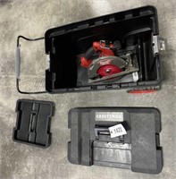 TOOL CHEST & CIRCULAR SAW & BATTERY