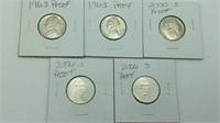 Proof Nickels lot of 5