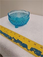 Blue Diamond Point glass dish