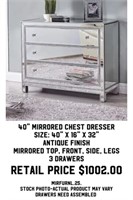 40" Mirrored Chest Dresser
