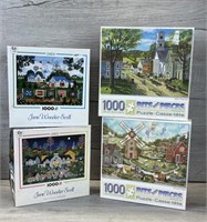 JIGSAW PUZZLES SET OF 4   1000 PIECE