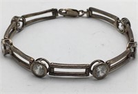Sterling Silver Clear Stone Bracelet