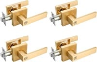 EHOMEWARE 4 Pack Door Knobs Interior Lever Set Wit