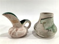 Nemadji Pottery Vase & Atlanta Nebraska Pitcher