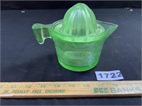 Green Uranium Glass Measuring Cup w/ Reamer