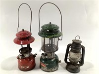 (3) Metal Oil Lamps, Coleman