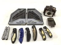 30Pc Hex Key Set, (7) Pocket Knives, Kodak Brownie