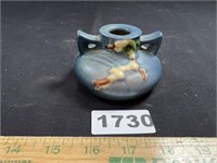 Roseville Pottery Blue Snowberry Candle Holder