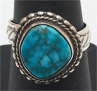 Sterling Silver Blue Stone Ring