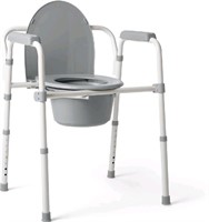 Medline, 3-in-1 Steel Folding Bedside Commode Toil