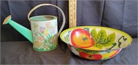1950s Enamelware Bowl Tomatoes/Water Pitcher