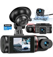 Kussla 3 Channel Dash Cam Front and Rear Inside, K