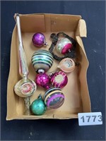Antique Glass Christmas Ornaments & Topper