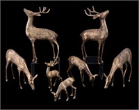 Brass Deer Figure Grouping