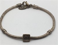 Sterling Silver Bracelet W Charm