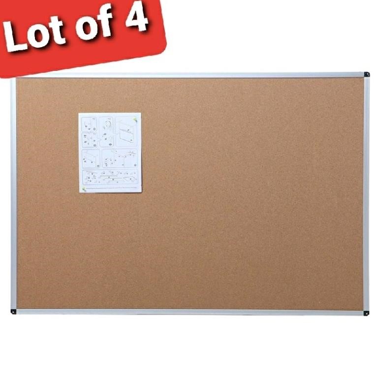 Lot of 4, Aluminum Frame Bulletin Board, 47"L x 35