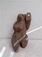 carved wooden bear for post