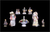 English, German Porcelain Figurines, Adderly