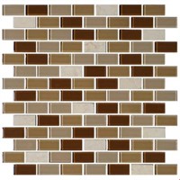 1-1/2" Glass Brick-joint Mosaic Tile x 120Pcs