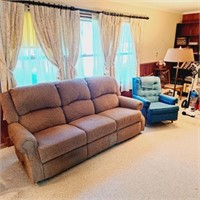 Reclining Sofa, Upholstered Chair, Floor lamp