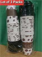 Lot of 3 Packs, Disposable Coffee Cups With Lids,