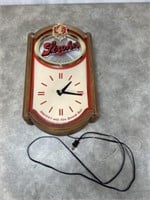 Strohs light up beer clock and sign, plugged in