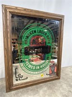 Heineken framed mirror beer sign, dimensions are