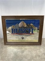 Busch framed mirror beer sign, dimensions are 20