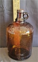 Vtg Amber Glass One Gallon Clorox Bottle