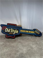 Old Style light up beer sign in the shape of a