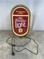 Schlitz Old Milwaukee light up beer sign, plugged
