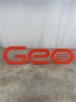 Geo hanging plastic sign