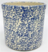 Blue & White Stoneware Pottery Crock