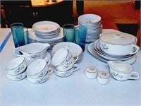 Royal Sussex China Dishes, Blue Tumblers