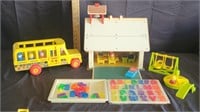 1965/71 Fisher Price Bus and Schoolhouse