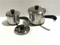 Pair of Revere Ware Sauce Pans with Extra Lid