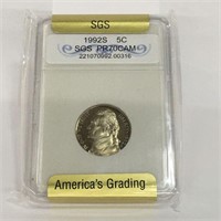 1992 S Jefferson Nickel In Case