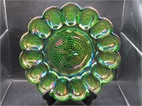 BEAUTIFUL CARNIVAL GLASS DEVILLED EGG PLATE