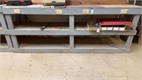Wooden Work Bench with Electric Plug Ins