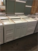 Mixed White Shaker Style Base Cabinets x 6