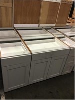 Mixed Gray Shaker Style Base Cabinets x 6