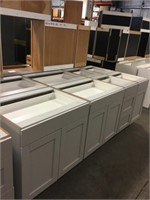 Mixed Gray Shaker Style Base Cabinets x 8